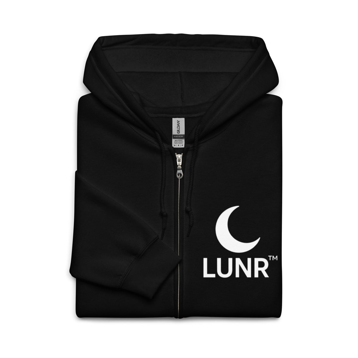 LUNR | Unisex Heavy Blend Zip Hoodie - White Logo